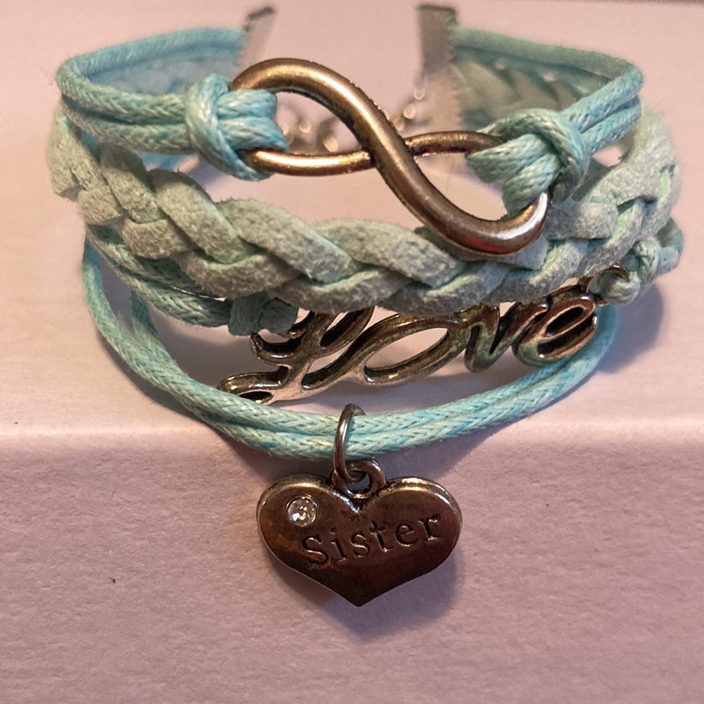 Women’s Turquoise Infinity Sister Love Braided Bracelet